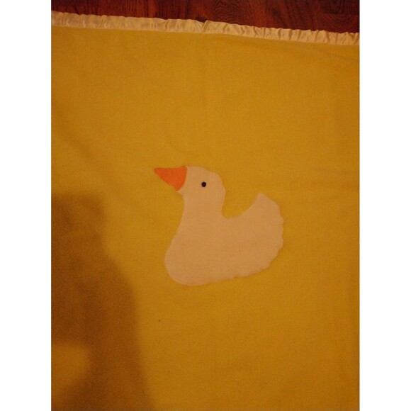 VTG 1999 Satin Trim Baby Security Blanket Yellow Ducks Jack Rabbit Creations - Picture 2 of 6